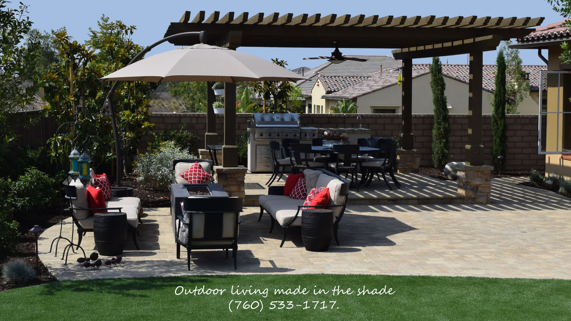 Outdoor Living made in the shade. Landscape Design by Nick Martin San Diego Landscape Architect (760) 533-1717.